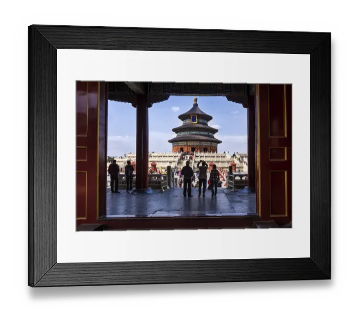 Framed Print : Beijing, China April 2013 Tourists taking pictures in front of Temple of Heaven
