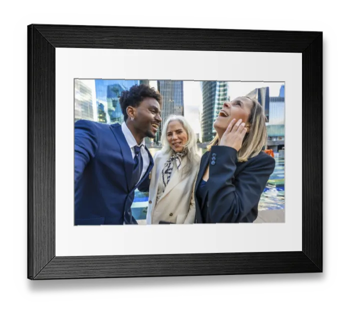 Framed Print : Happy business people of various ages