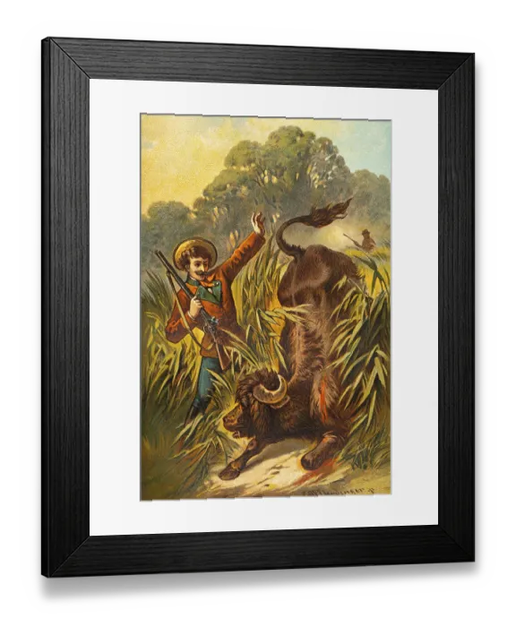 Framed Print : Hunting scene in Romania, picture of a fairy tale Framed Print : Hunting scene in Romania, picture of a fairy tale