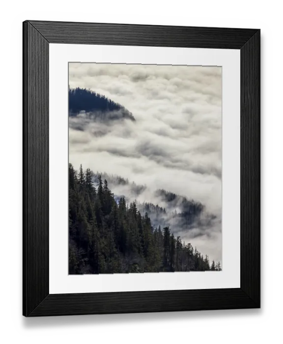 Framed Print : View from Vormauerstein of a sea of fog on Lake Wolfgang