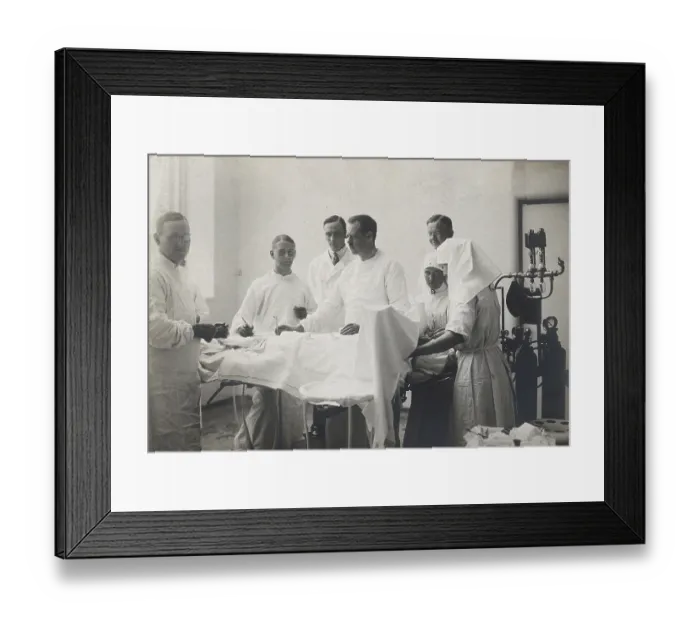Framed Print : Einar Key (fourth from left), a Swedish surgeon