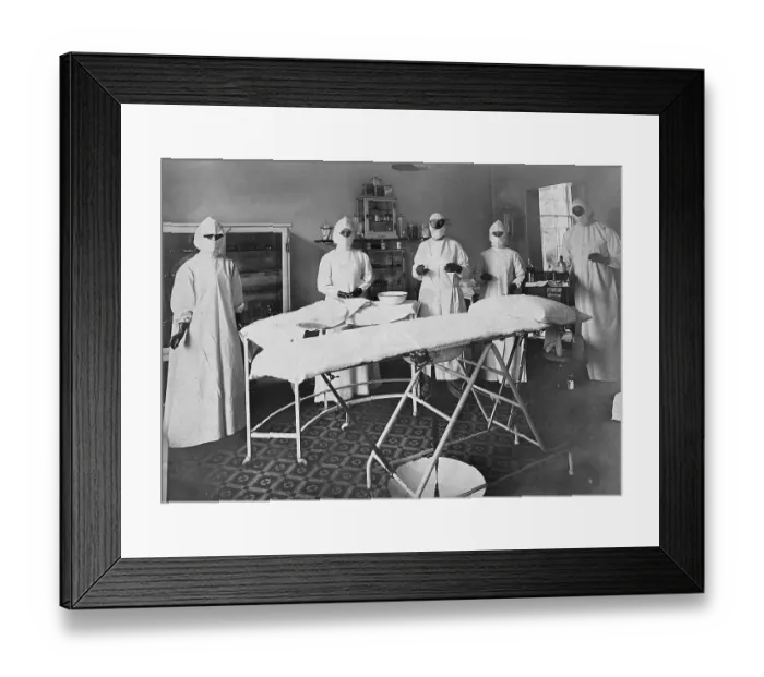 Framed Print : Service. Surgical team, doctor