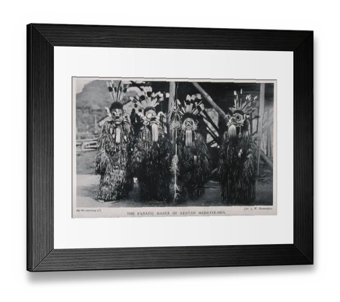 Framed Print : Four Kenyan shamans or medicine men in ceremonial dress Framed Print : Four Kenyan shamans or medicine men in ceremonial dress