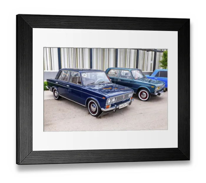 Framed Print : Samara, Russia - May 19, 2018: Vintage Russian automobile Lada-2103 at the parade of old cars and motor show