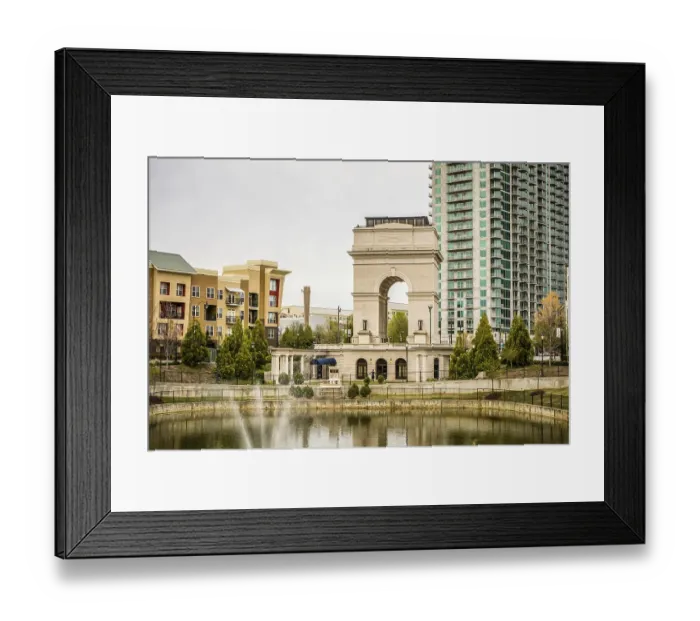 Framed Print : Millennium Gate triumphal arch at Atlantic Station in Midtown Atlanta georgia