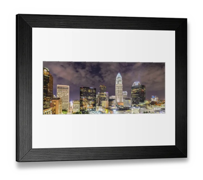 Framed Print : Night view scenes around charlotte north carolina