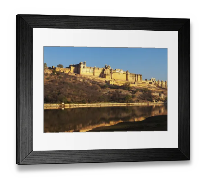 Framed Print : Amber fort and reflections on water in Jaipur
