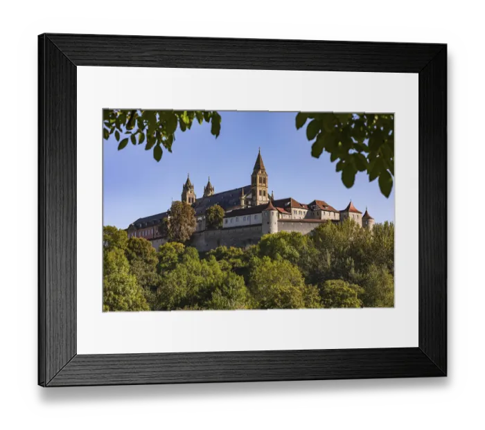 Framed Print : The Comburg as a former Benedictine monastery is located above the Steinbach district of Schwaebisch Hall Framed Print : The Comburg as a former Benedictine monastery is located above the Steinbach district of Schwaebisch Hall