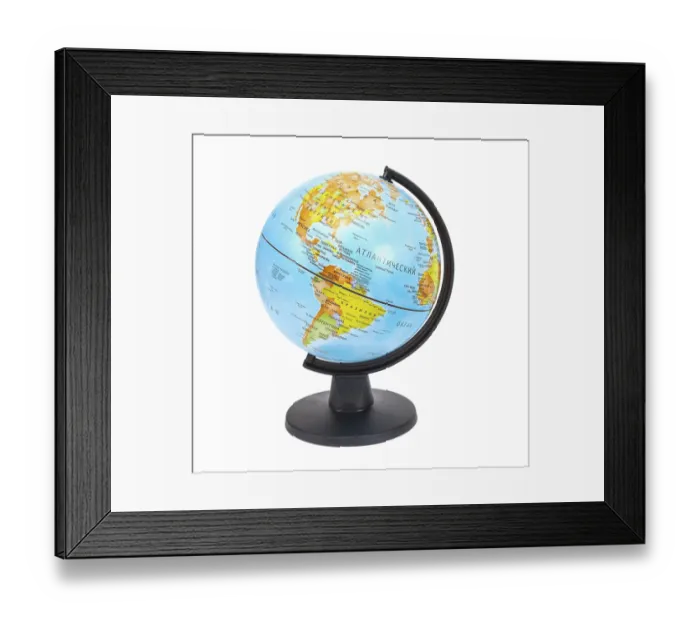 Framed Print : Globe isolated on white background Framed Print : Globe isolated on white background