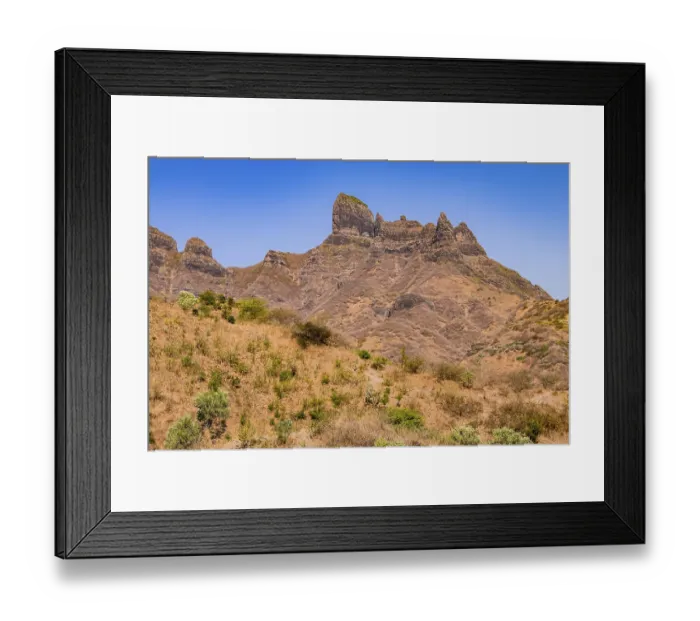 Framed Print : A striking mountain formation with rocks