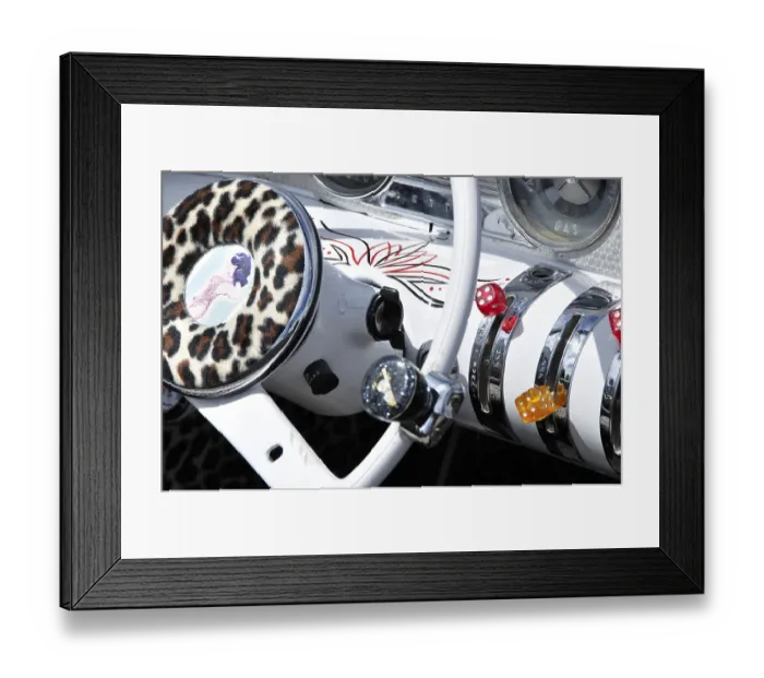 Framed Print : Steering wheel and dash board of a classic Buick Framed Print : Steering wheel and dash board of a classic Buick