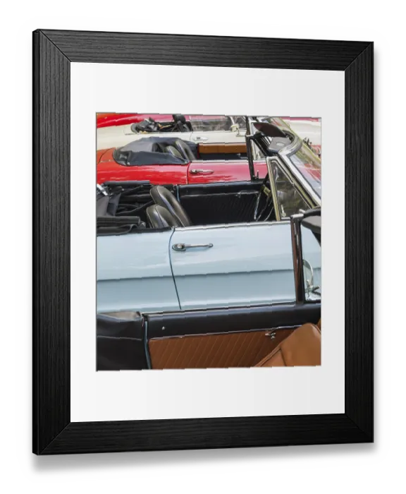 Framed Print : Several Classic cars Alpha Romeo convertibles on a parking