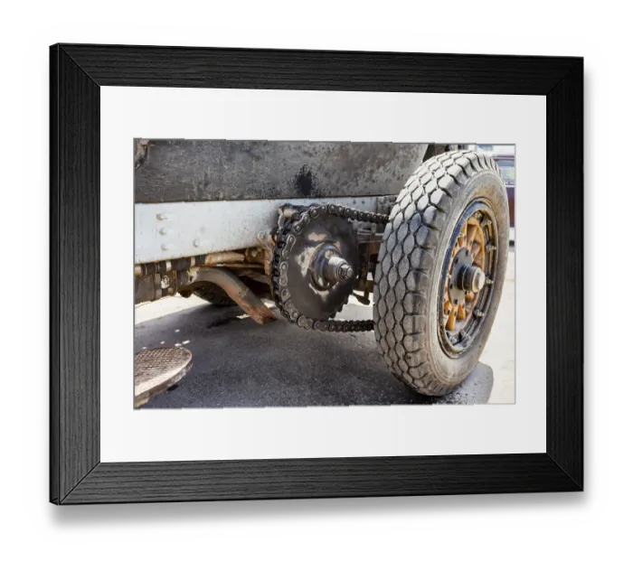 Framed Print : SAMARA, RUSSIA - JUNE 16, 2014: Chain drive the rear wheels of a retro car American La France Tourer 1917 year Framed Print : SAMARA, RUSSIA - JUNE 16, 2014: Chain drive the rear wheels of a retro car American La France Tourer 1917 year