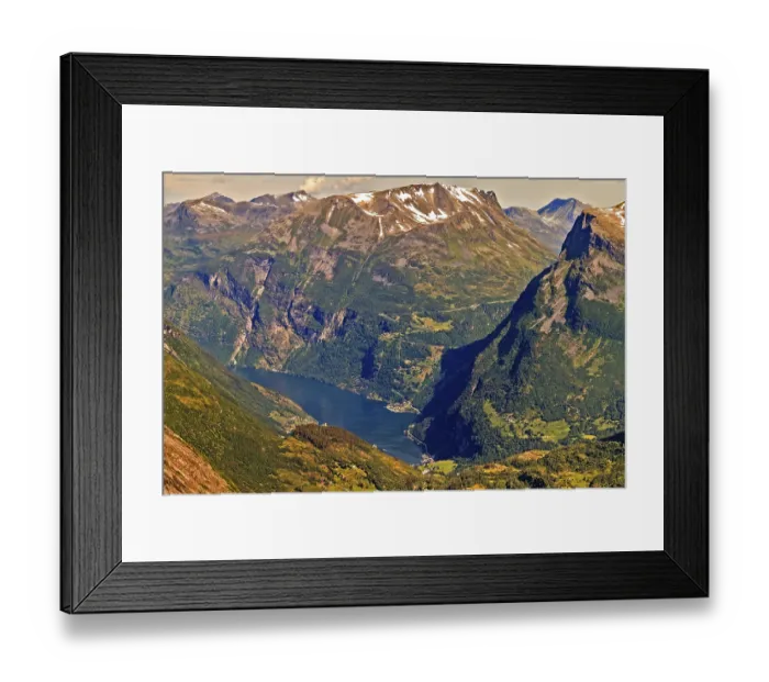 Framed Print : View From Top Of Mount Dalsnibba Geiranger Norway