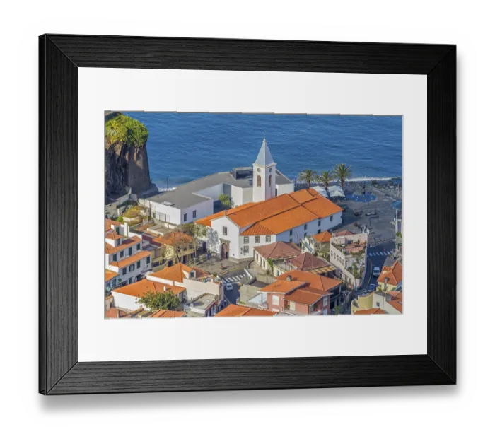 Framed Print : Aerial View Camara De Lobos Madeira Portugal