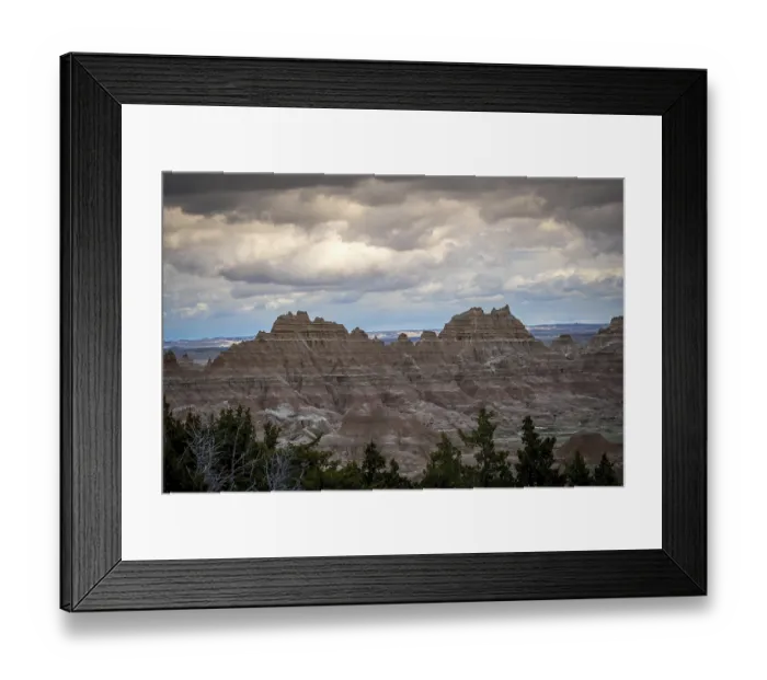 Framed Print : A layered rugged terrain rock formations of the preserve national park Framed Print : A layered rugged terrain rock formations of the preserve national park