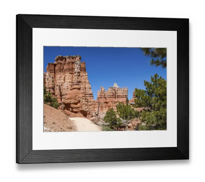 Framed Print : Scenic mountain view while taking the Peekaboo loop trail of the preserve park
