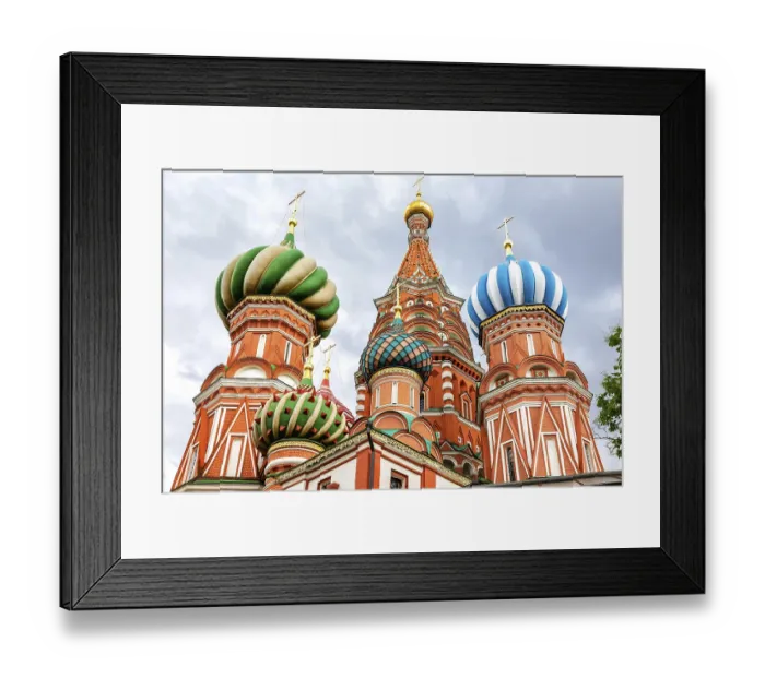 Framed Print : Russian ancient architecture. Domes of Saint Basil's (Pokrovsky) Cathedral on Red Square in Moscow Framed Print : Russian ancient architecture. Domes of Saint Basil's (Pokrovsky) Cathedral on Red Square in Moscow