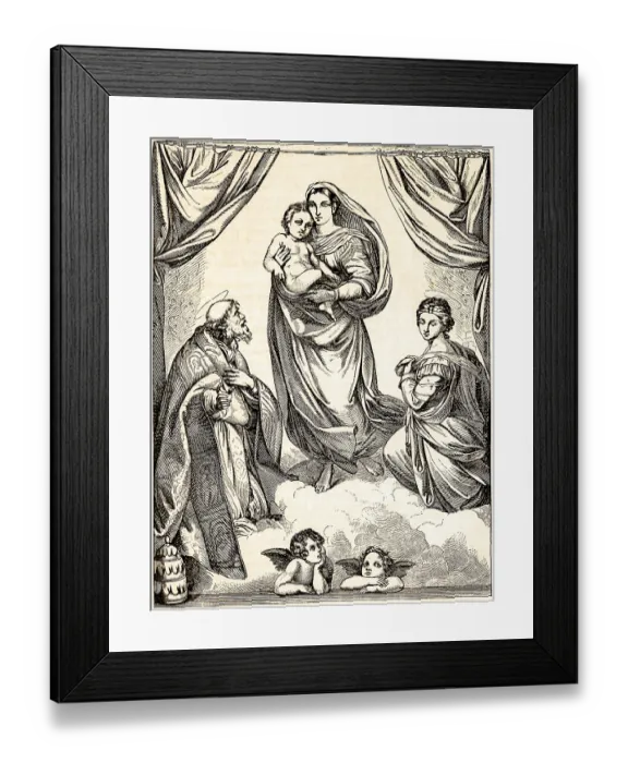 Framed Print : Sistine Madonna, after Raphael (1483-1520)