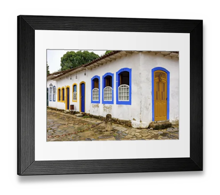 Framed Print : Typical colonial architecture of the historic city of Paraty in Rio de Janeiro
