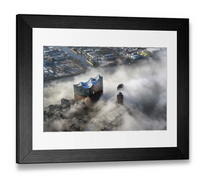 Framed Print : Elbe Philharmonic Hall, Seenebel Framed Print : Elbe Philharmonic Hall, Seenebel