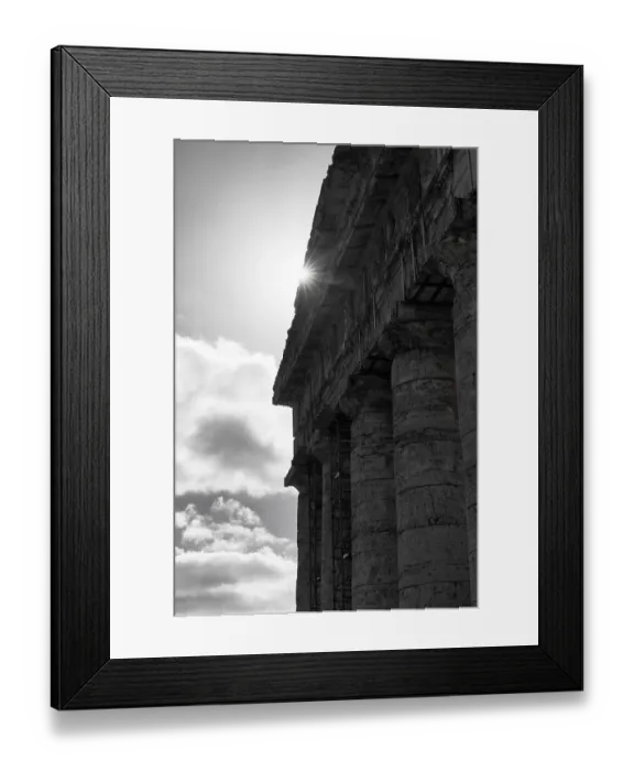 Framed Print : Elymian Doric Temple, ruin, monochrome
