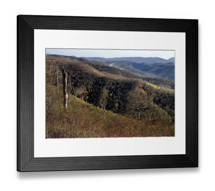 Framed Print : Impressive forest and hill scenery along the Blue Ridge Parkway