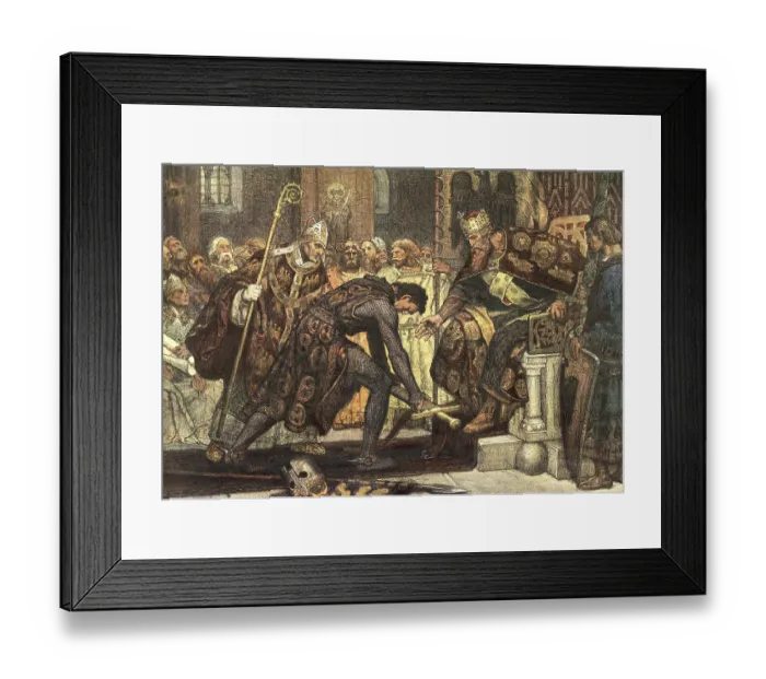 Framed Print : Frederick Barbarossa, Subjugation of Henry the Lion at the Princes Day in Erfurt