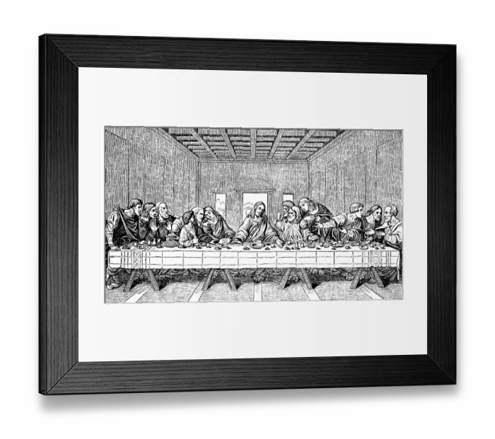 Framed Print : Mural painting The Holy Supper (1495-1497) after Leonardo da Vinci Framed Print : Mural painting The Holy Supper (1495-1497) after Leonardo da Vinci
