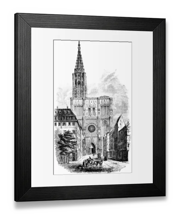 Framed Print : Facade of Cathedrale Notre-Dame de Strasbourg