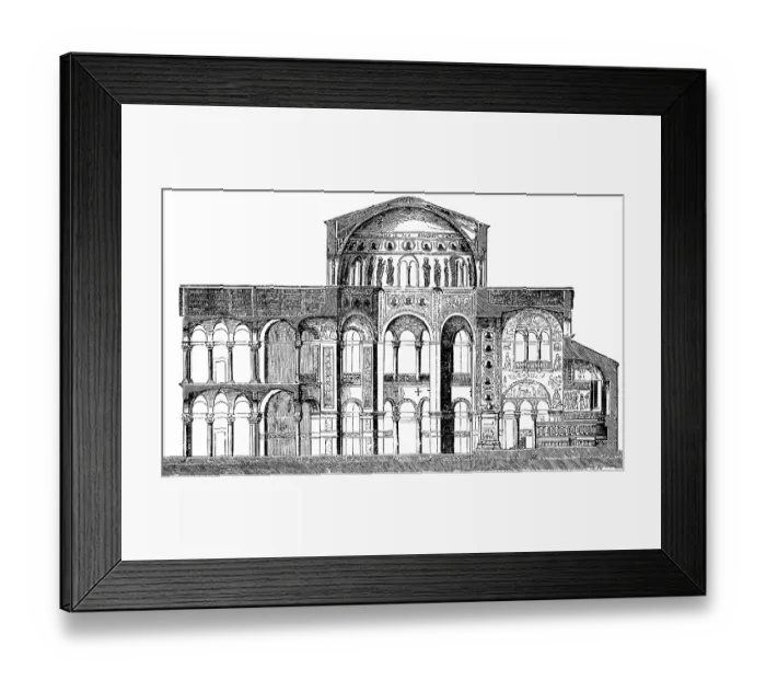 Framed Print : Cross-section of the San Vitale in Ravenna