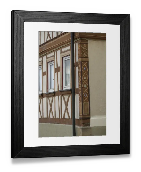 Framed Print : Half-timbered facade in Jagstberg