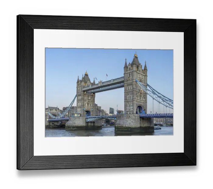 Framed Print : 19th century Tower Bridge, neo-Gothic bascule / suspension bridge crossing the River Thames in the capital city London Framed Print : 19th century Tower Bridge, neo-Gothic bascule / suspension bridge crossing the River Thames in the capital city London
