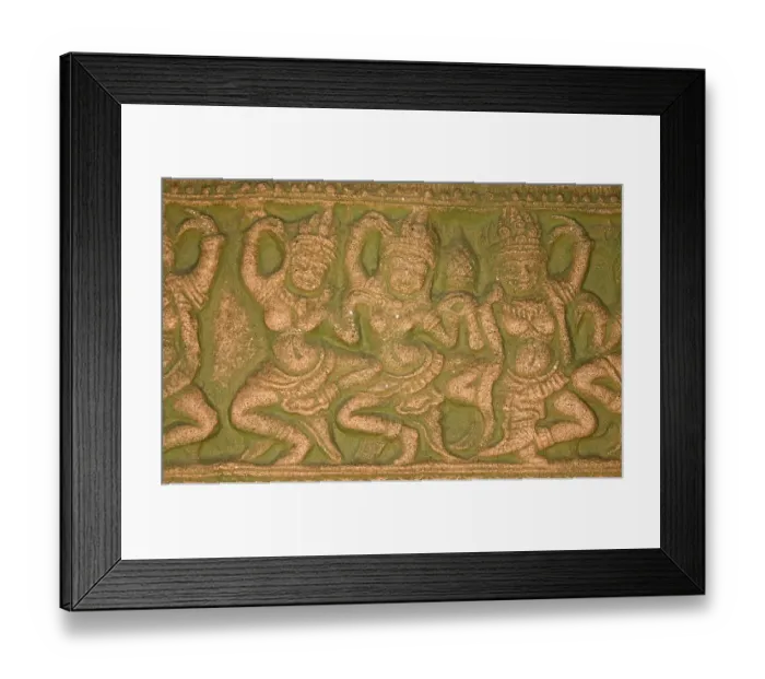 Framed Print : Relief of a temple, group of dancing woman