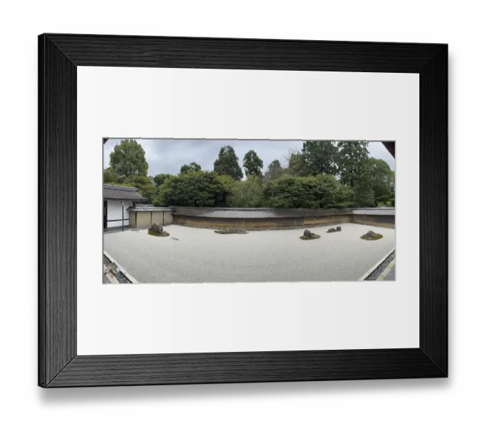 Framed Print : Panorama, Zen Rock Garden, Ryoan-ji Temple