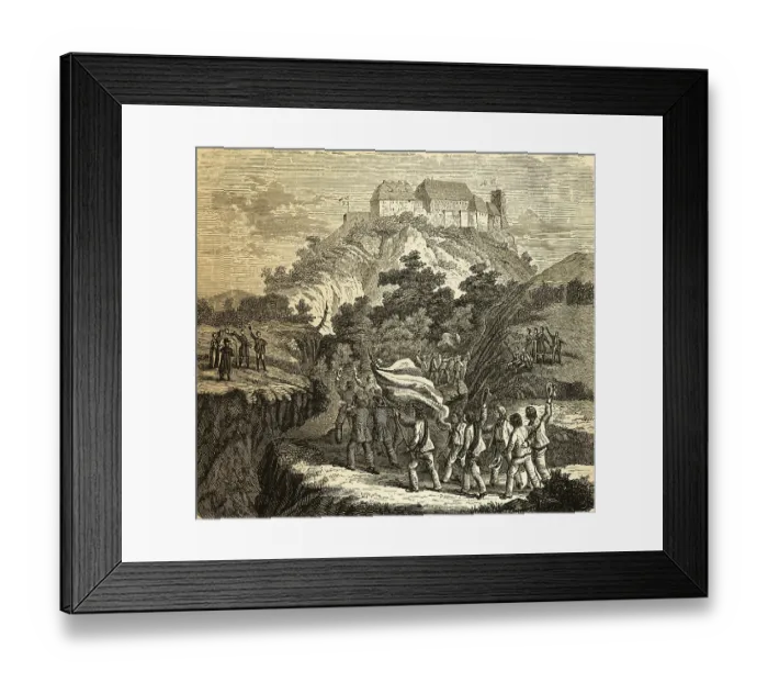 Framed Print : Train of gymnasts to Wartburg 1817 Framed Print : Train of gymnasts to Wartburg 1817