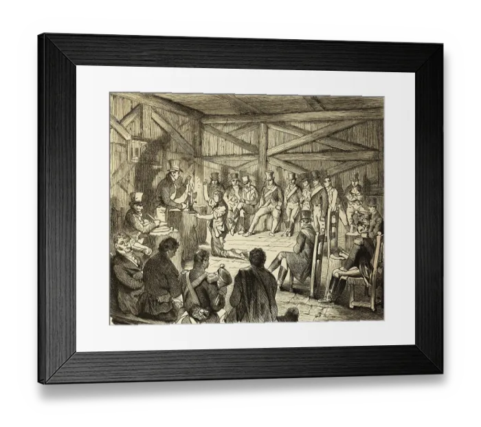 Framed Print : Assembly of the secret society of Carbonari or Karbonari in the assembly building Framed Print : Assembly of the secret society of Carbonari or Karbonari in the assembly building