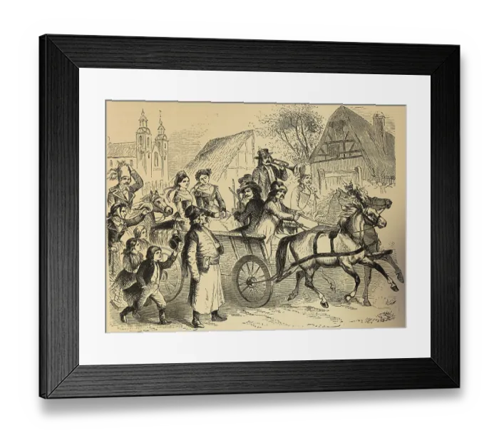 Framed Print : Polish farmer wedding, village scene