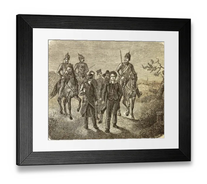 Framed Print : Transport of captured insurgents of the Baden Revolution Framed Print : Transport of captured insurgents of the Baden Revolution
