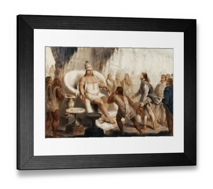 Framed Print : Vasco da Gama presenting a letter from the King of Portugal to the Samudrin von Calicut Framed Print : Vasco da Gama presenting a letter from the King of Portugal to the Samudrin von Calicut