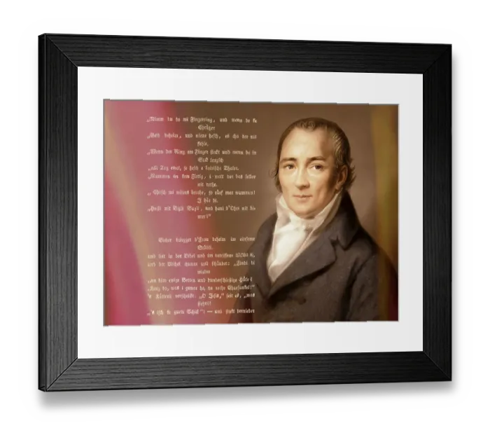 Framed Print : Portait with a poem, Johann Peter Hebel Framed Print : Portait with a poem, Johann Peter Hebel