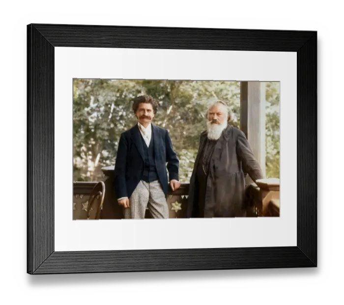 Framed Print : Johann Baptist Strauss II together with Johannes Brahms