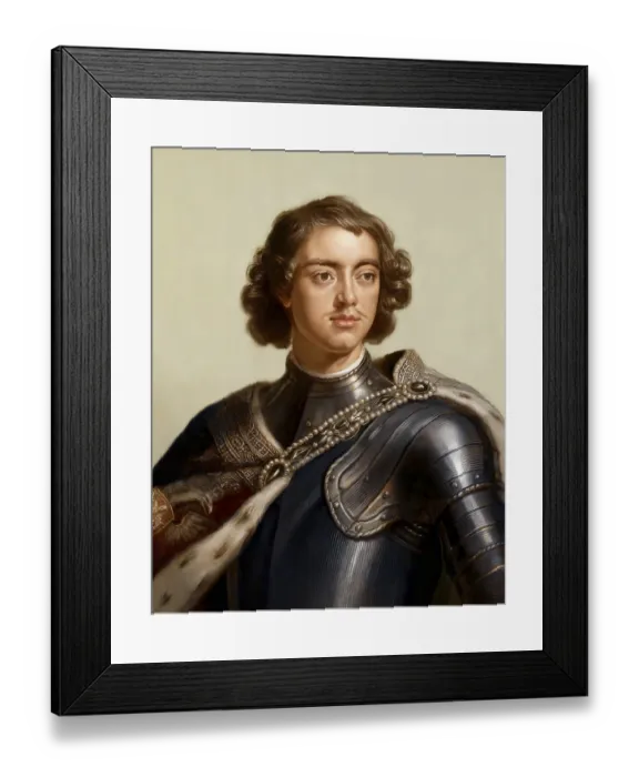 Framed Print : Portrait of Peter the Great, Peter I or Pyotr Alexeyevich Romanov
