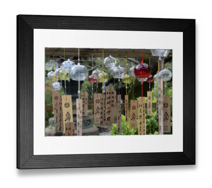Framed Print : Wind Chime, Rinno-ji Temple, Byobuzaka Dori