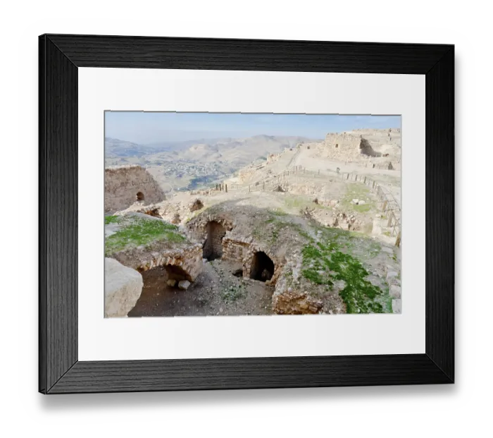 Framed Print : View on Upper court of ancient castle Kerak