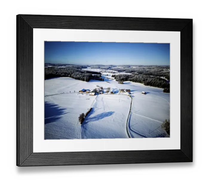 Framed Print : Winter, snow, forest, trees, drone Framed Print : Winter, snow, forest, trees, drone