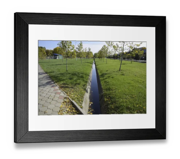 Framed Print : Drain drain for water. Autumn in the park Framed Print : Drain drain for water. Autumn in the park
