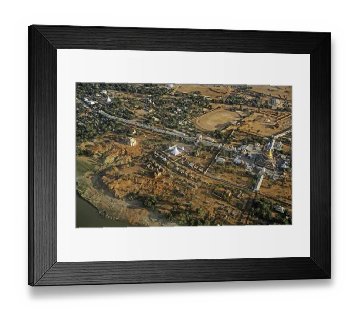 Framed Print : Aerial view, Shwezigon Pagoda, Pagan