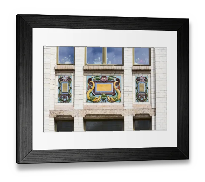 Framed Print : Majolica houses by architect Reinhold Siebert