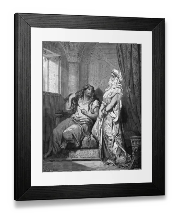 Framed Print : Samson and Delilah, Samson reveals the secret of his power